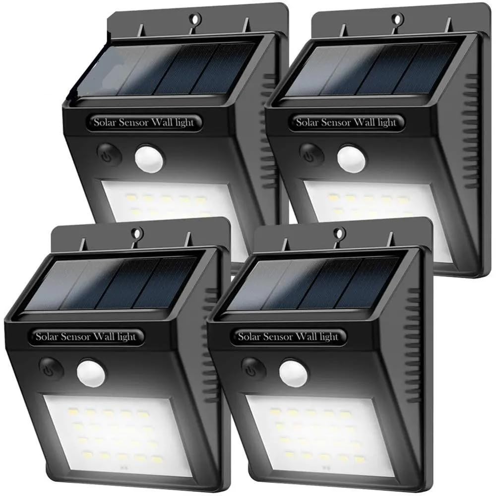 Rheme Security Light,Led Solar Powered Motion Sensor Wall Light Waterproof Security Lamp for Outdoor Garden Pathway (4 x 20 LED)