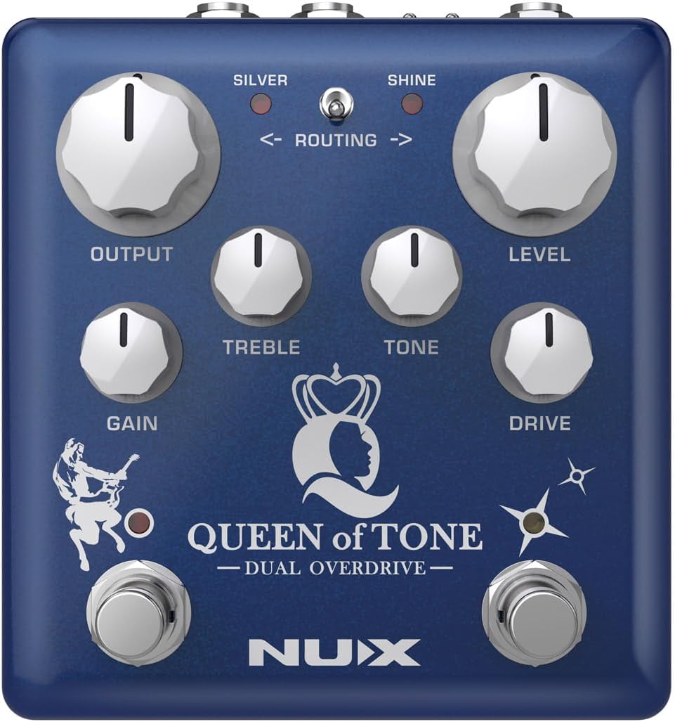 NDO-6 Queen of Tone Dual Overdrive Pedal Stacked with Horseman and Morning Star