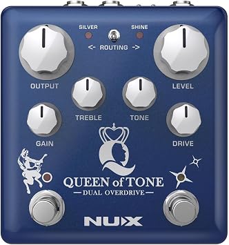 NUX NDO-6 Queen of Tone Dual Overdrive Pedal Stacked with Horseman and Morning Star, Flexible Routing, Bypass Options,Precision Controls, Compact Design