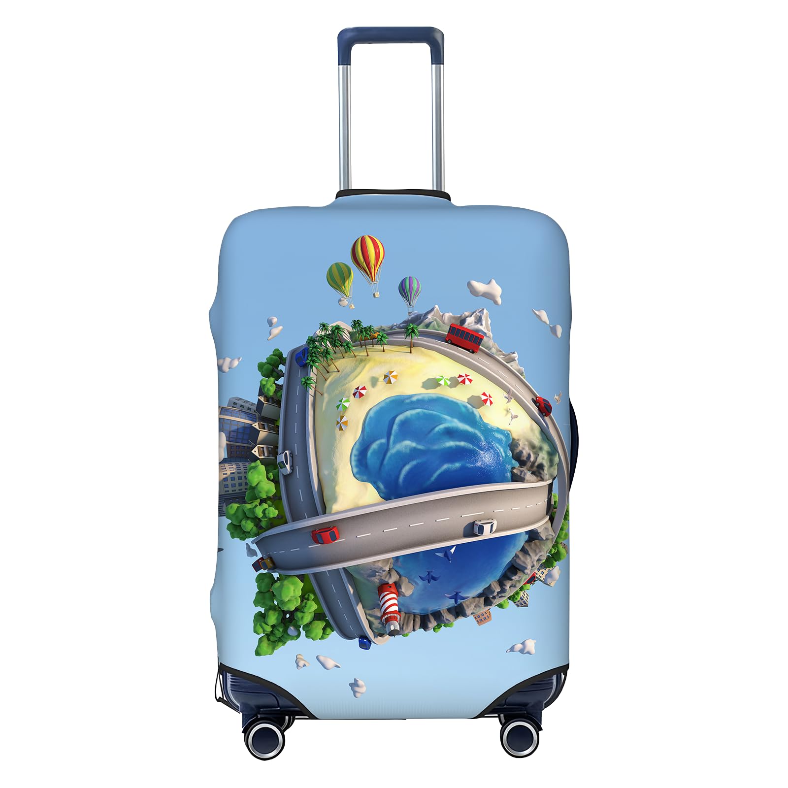 Housse de bagage personnalisée, protection de valise de voyage personnalisée avec photo, texte et design, élastique double face, lavable, résistant à l'eau, convient à la plupart des tailles de