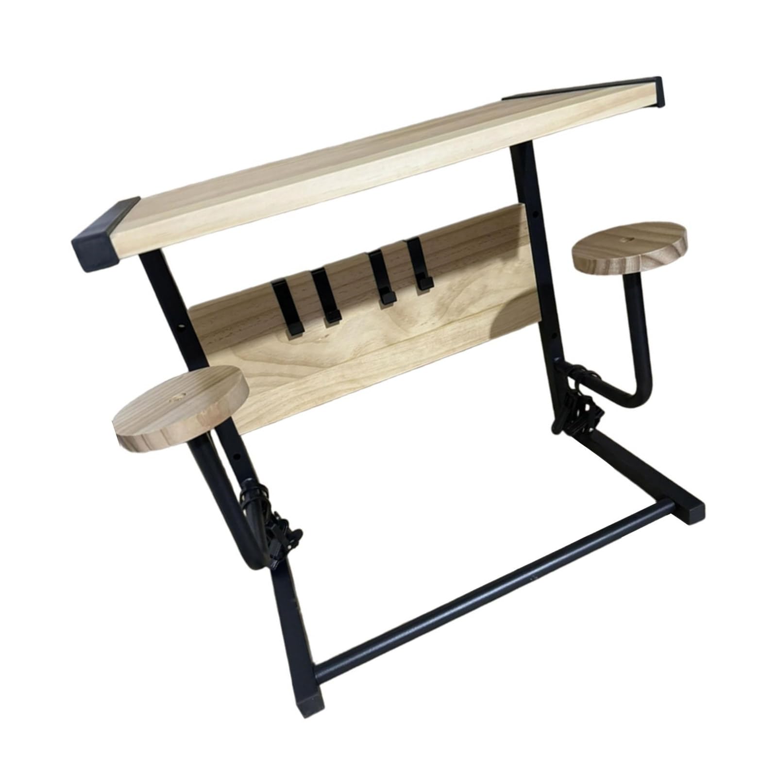 Base antiscivolo Espositore Mensola In Legno E Struttura Metallica Scaffale Per Casa Garage Decorazione Caschi Moto Espositore In Legno E Metallo