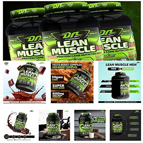 Image of DN Domin8r Nutrition DN Lean Muscle Mass Gainer | Protein Carb Nutrition Shake Whey Protein, 25g Protein Per Serving | Sports Nutrition (Smooth Chocolate, 10LBS 4.53Kg)