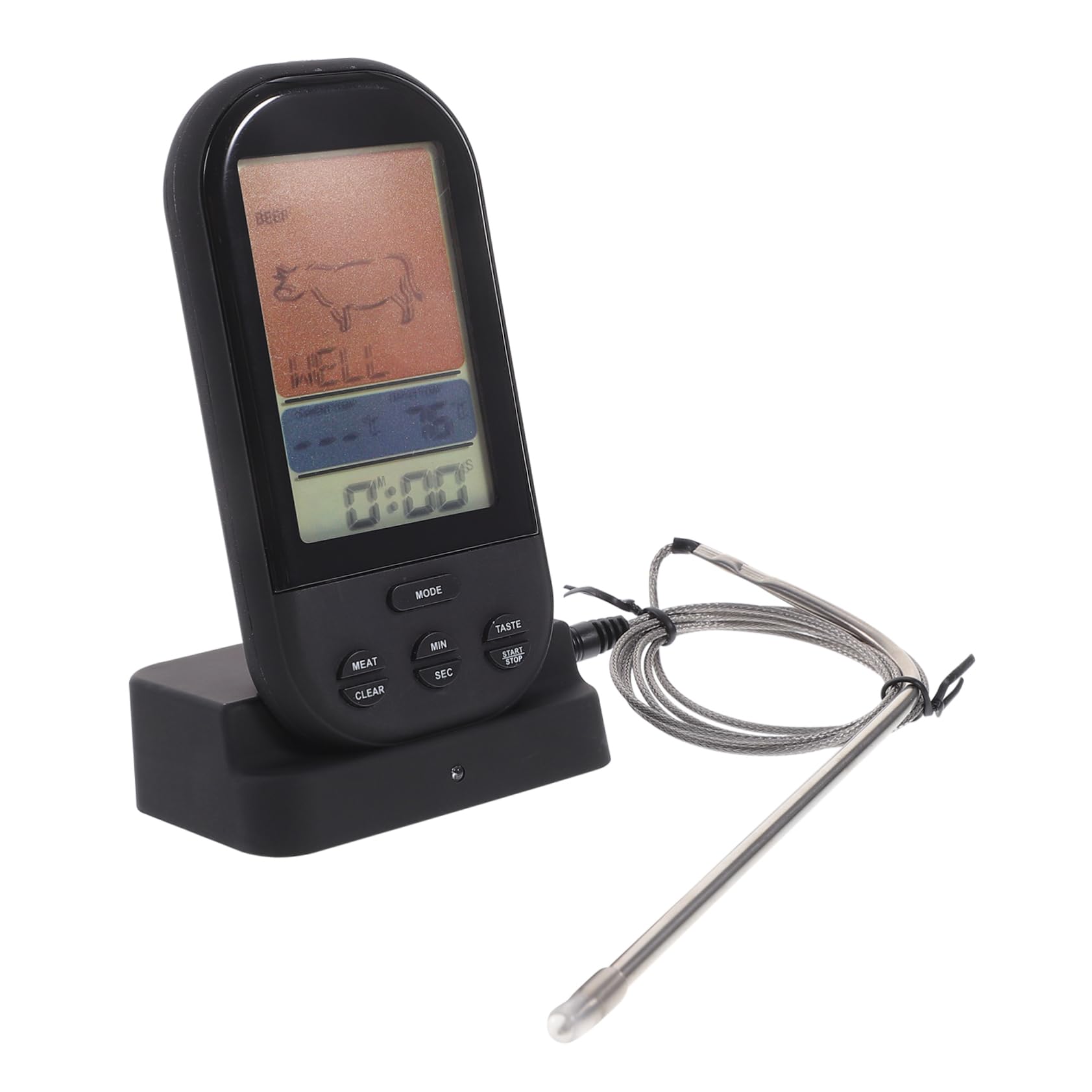 ABOOFAN Termometro Digitale Wireless Per e Bbq Con Display Lcd Monitoraggio Remoto Metri Allerta Di Cottura e Temperatura Preimpostata Per Forno