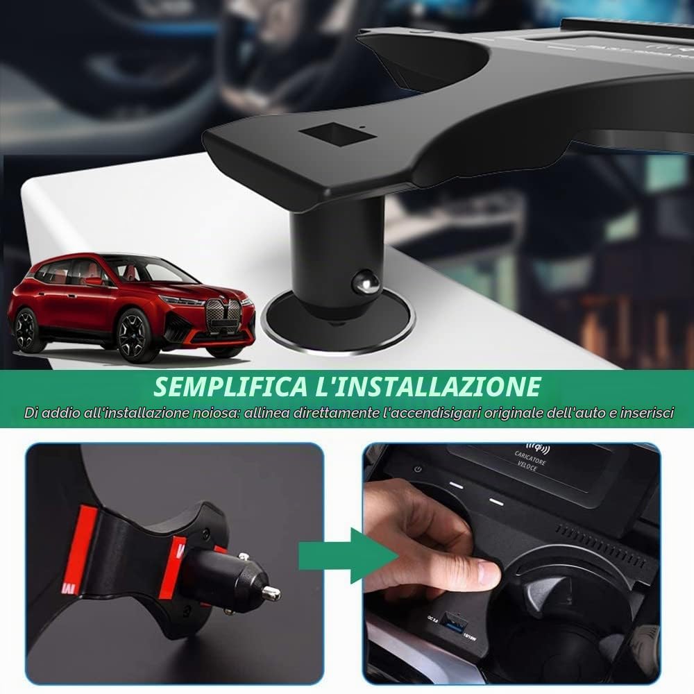Caricatore Wireless Auto per BMW X3 X3M 2018 2019 2020 2021 2022, per BMW X4 X4M 2019 2020 2021 2022, 15W Rapida Ricarica Telefono Pad per BMW G01 G02 Accessorio, Regalo per BMW Possessori