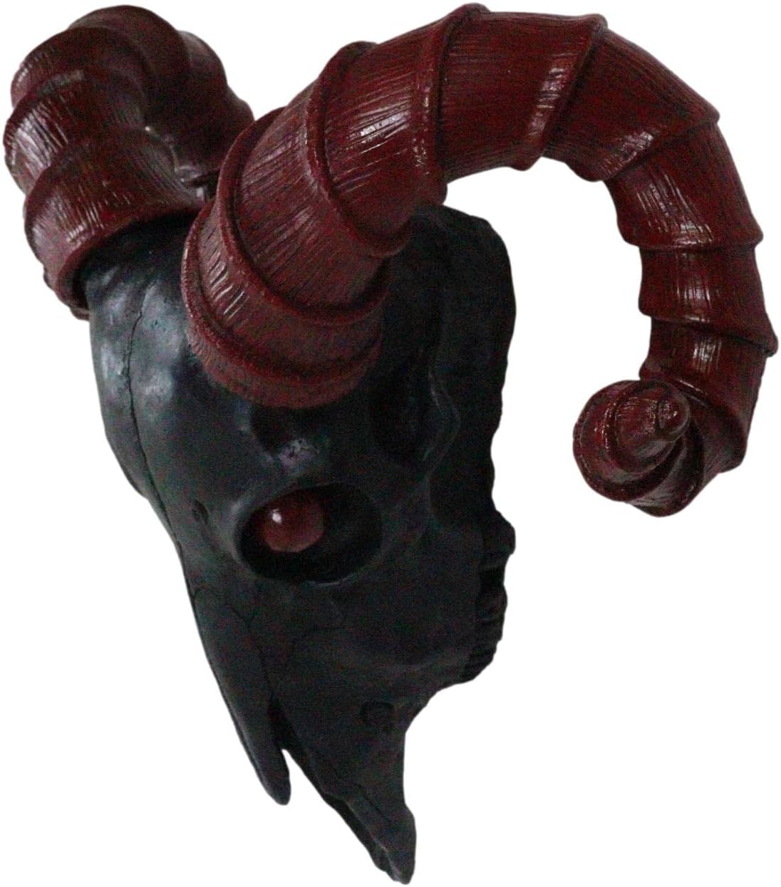 Ebros Gift 17" Wide Sabbatic Goat of Mendes Baphomet Belial Ram Skull Head With Red Horns Wall Decor Hanging Plaque Entrance Overdoor Pediment 3D Wall Art Macabre Skulls