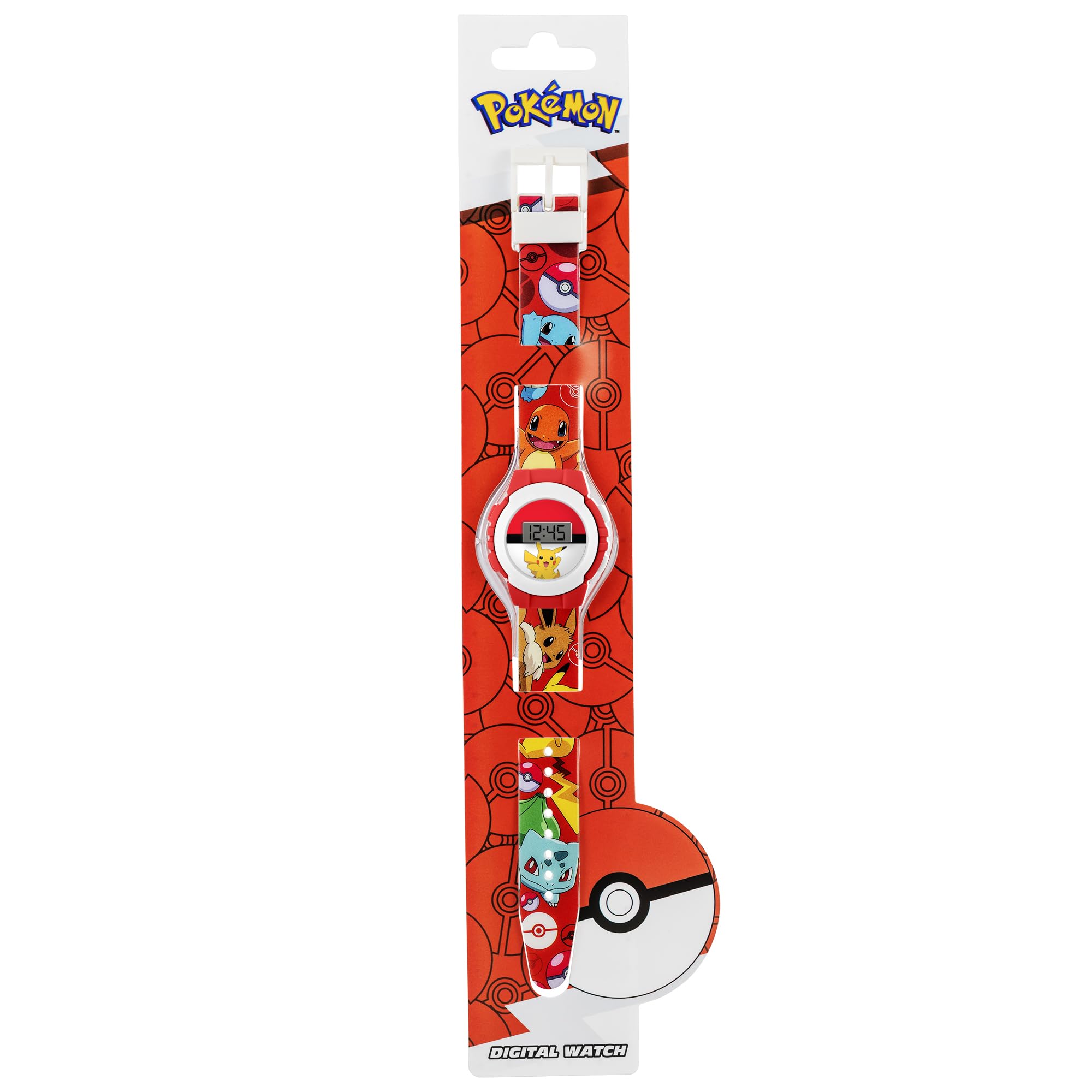 Reloj digital Accutime Pokémon Red con estampado de personajes POK4374
