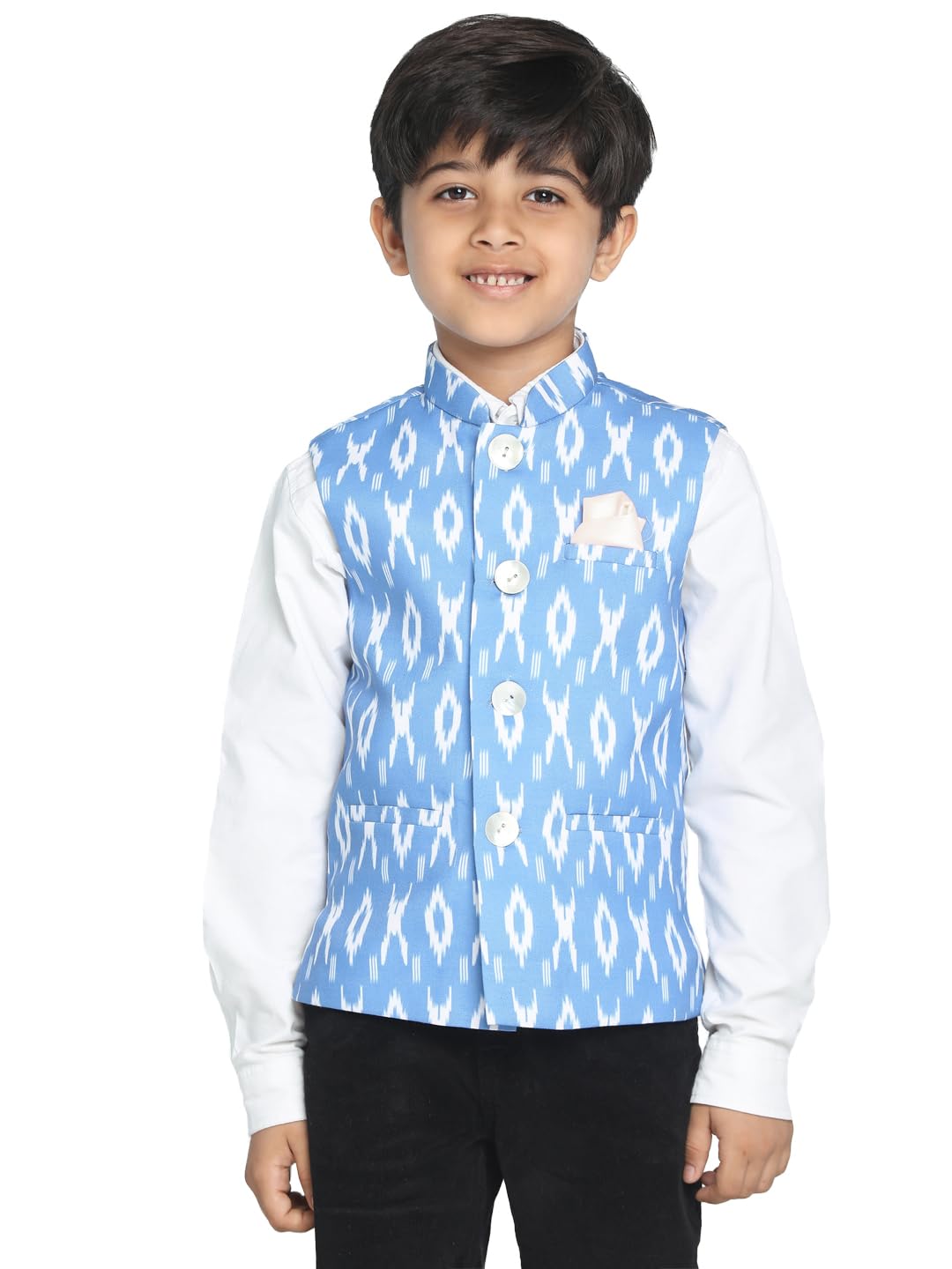 vastramay Boys' Ikkat Nehru Jacket-picture-50