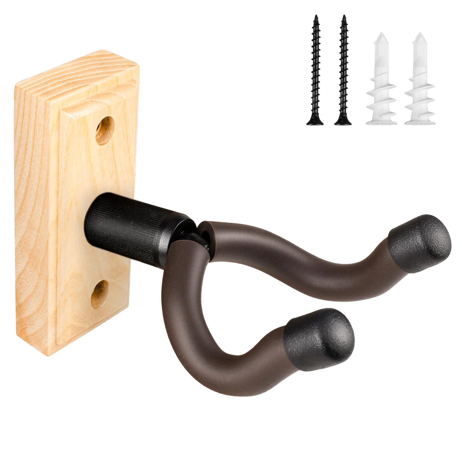 Dida Naturewood, 1 Pack Guitar Wall Mount, Premium Solid Wood Guitar Hanger, Guitar Accessories, U-Shape Hardwood Guitar Holder Hook (Naturewood, 1 Pack)