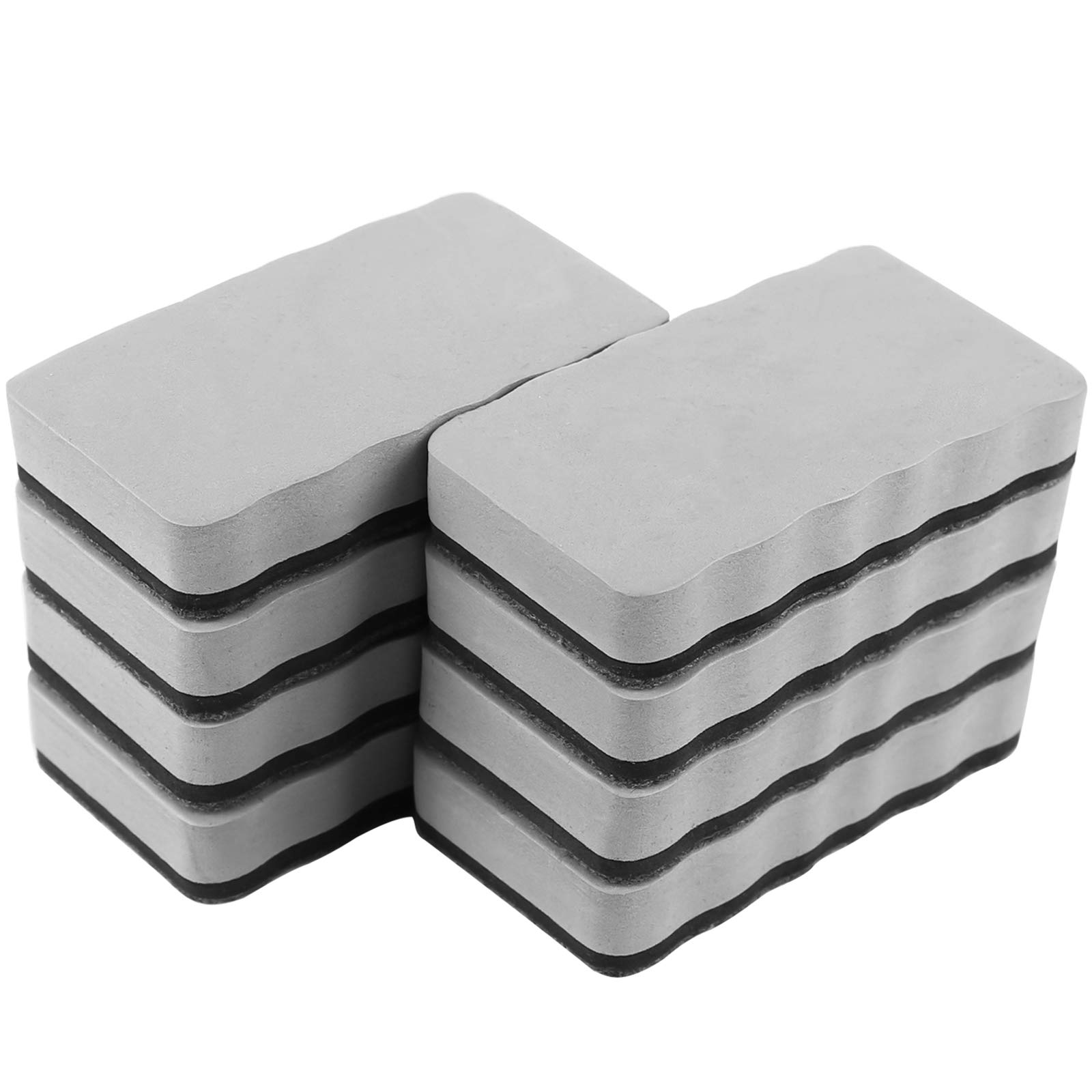 Dry Erase Erasers, 8 Pack Magnetic Whiteboard Eraser Chalkboard Cleansers Wiper for Classroom Office and Home (8grey)