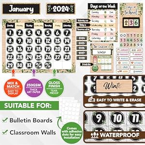 Decorably155pcscutoutsfarmhousepreschoolcalendarforclassroomelementaryschoolcalendarforclassroomschool  Urban Country Home Decor Decorably 155 pcs cutouts farmhouse preschool calendar for classroom elementary school calendar for classroom school  urban country home decor