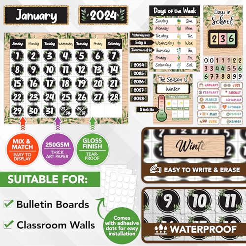 Decorably155pcscutoutsfarmhousepreschoolcalendarforclassroomelementaryschoolcalendarforclassroomschool  Urban Country Home Decor Decorably 155 pcs cutouts farmhouse preschool calendar for classroom elementary school calendar for classroom school  urban country home decor