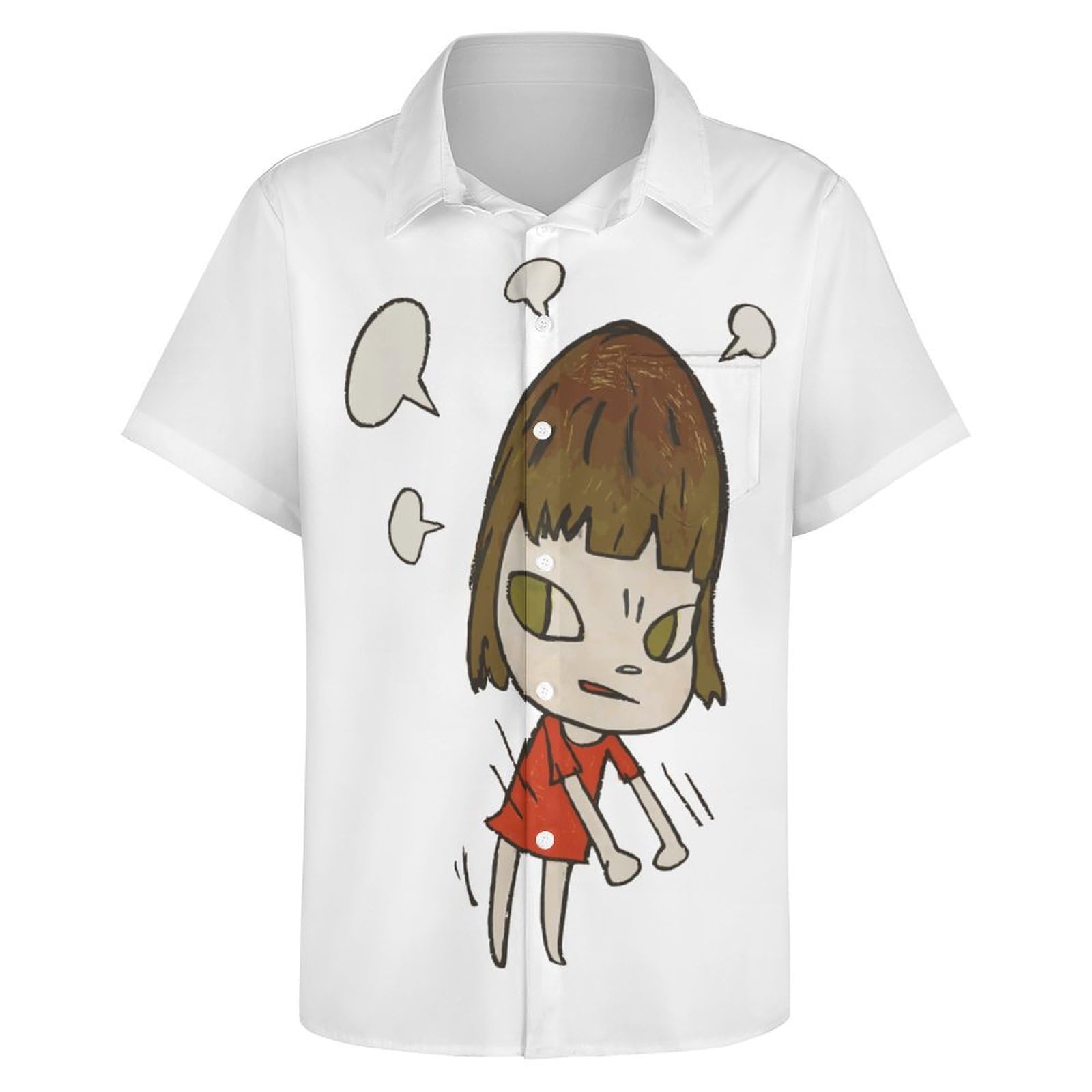 Amazon.co.jp: シャツ メンズ 奈良美智 半袖 ハワイアンシャツ 夏服 