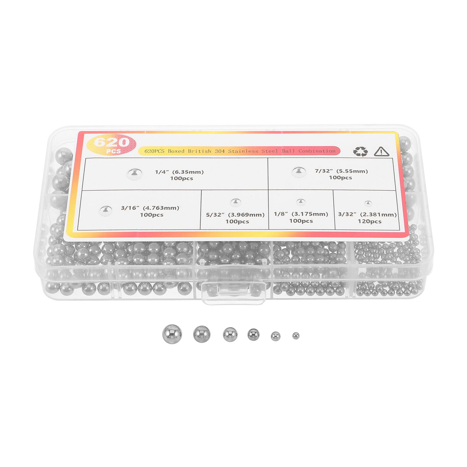 Billes d'acier inoxydable de précision pour roulement mécanique Gatuida 620 Pcs