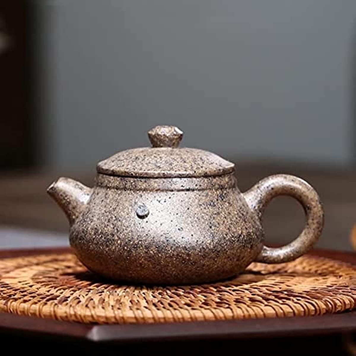 Set da Viaggio in Ceramica con teiera da 90 ml, bollitore Tradizionale con Filtro, teiera Cinese Viola, Sezione Minerale Grezzo, teiera di Bellezza in Fango