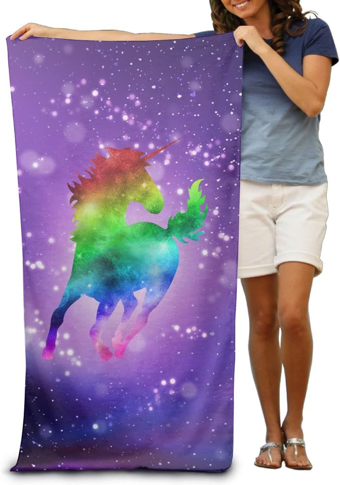 Rainbow Galaxy Unicorn Bath Towels Beach Towels Swim Towels Adults Soft Absorbent