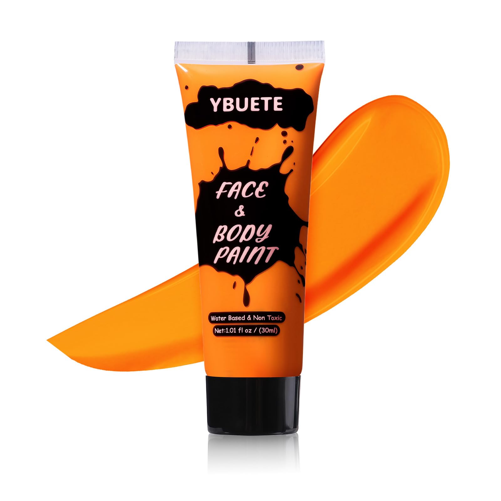 YBUETE Orange Face Body Paint, Professional Paint for Halloween Cosplay Costume Party, Full-coverage Multi-Color Cream Makeup Blendable Body Painting for Adults Halloween Cosplay SFX Makeup Paint