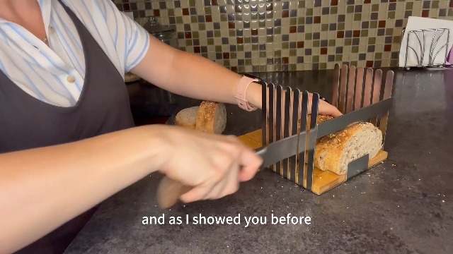 TKVAZK Stainless Steel Bread Slicer for Homemade Bread
