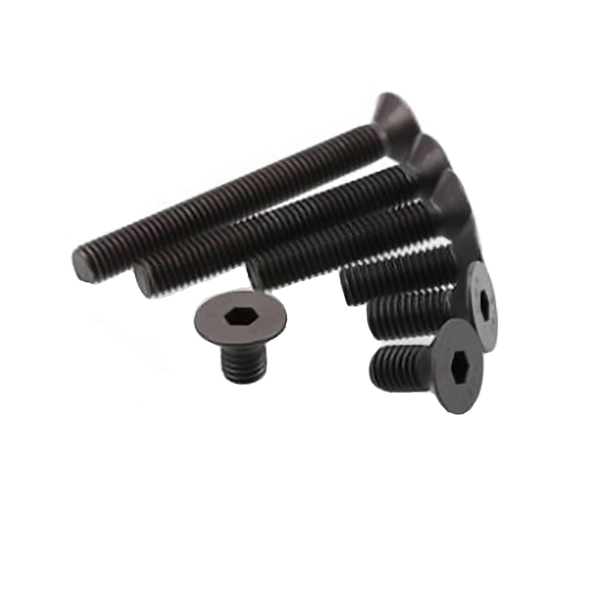 20pcs of #6-32x1/2 Flat Head Hex Countersunk Screws, Grade 10.9 Carbon Steel Bolt Machine Screws, Full Thread, Black Oxide with Free Wrench