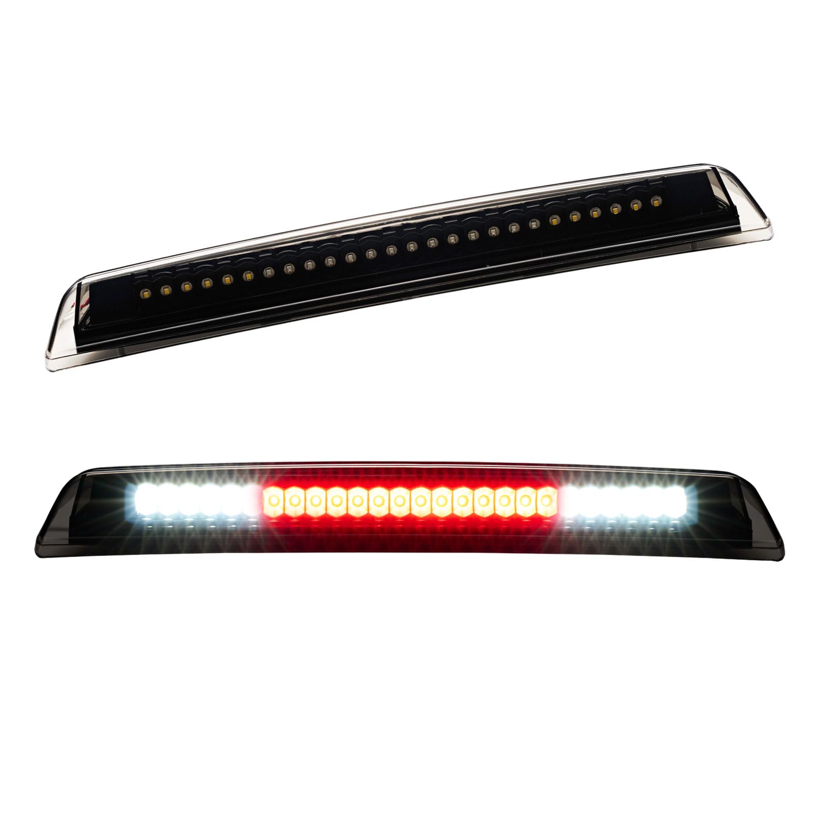 Third 3rd Brake Light LED for 2004-2015 Nissan Titan &amp; 2005-2016 Nissan Frontier, High Mount Rear Brake Lights Assembly, Waterproof Center Cab Cargo Lamp Stop Light (Black)