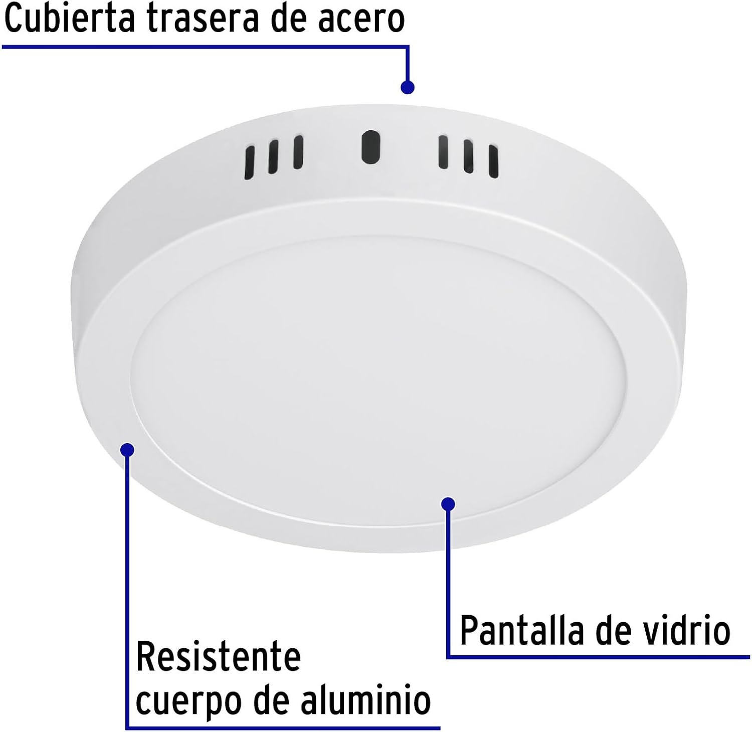 Round ceiling, modern, 12W, 6500K, LED, white