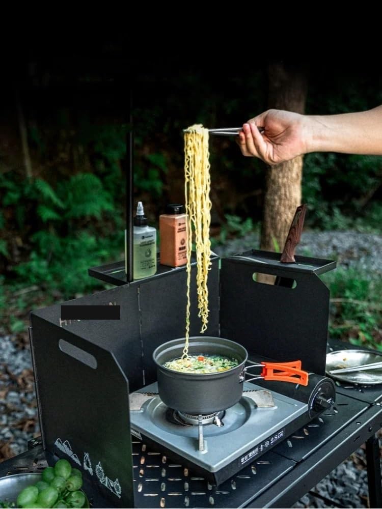 Parabrisas Plegable for Estufa De Gas, Protector Contra El Viento Escritorio, Con Capa Almacenamiento Para camping