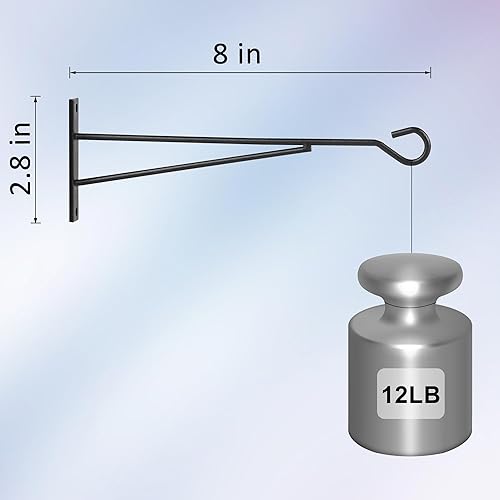 Miniatura 3 de Eyrosa Paquete de 6 ganchos de metal para plantas de 8 pulgadas, ganchos de metal para cesta, flores, maceta, alimentador, linterna, campanilla de