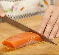 Faca Para Sushi Sashimi Peixes Legumes Verduras Yanagui 8pol Cor Aço Inox