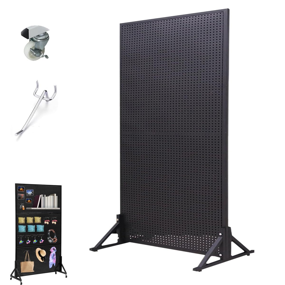 Lochwand-Garagenregal mit Bohreraufbewahrung, Schraubenschlüssel-Set, Halterungen, Langen Haken, Wandmontage, Organizer-Zentren für Zuhause, Lochwand-Displayständer aus robustem, kaltgewalzt