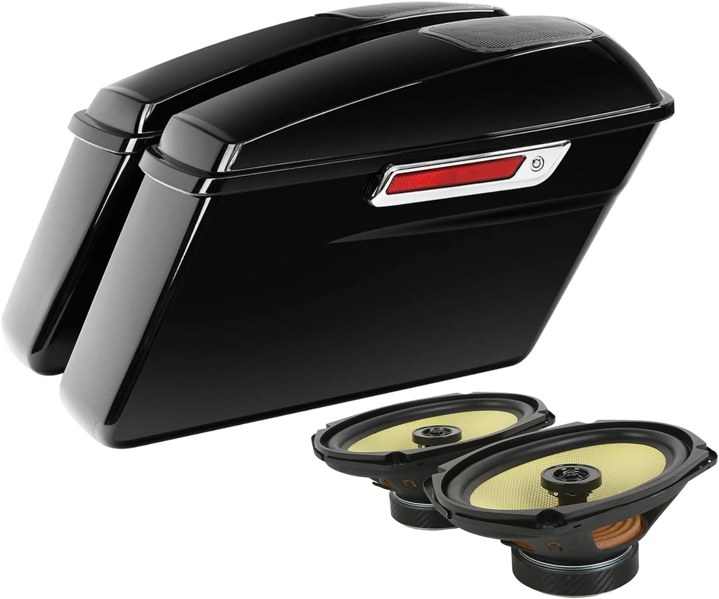 TCTMOTORPARTS Hard Saddlebag Saddle Bag w/ 6 x 9 Speakers Fit for Harley Touring