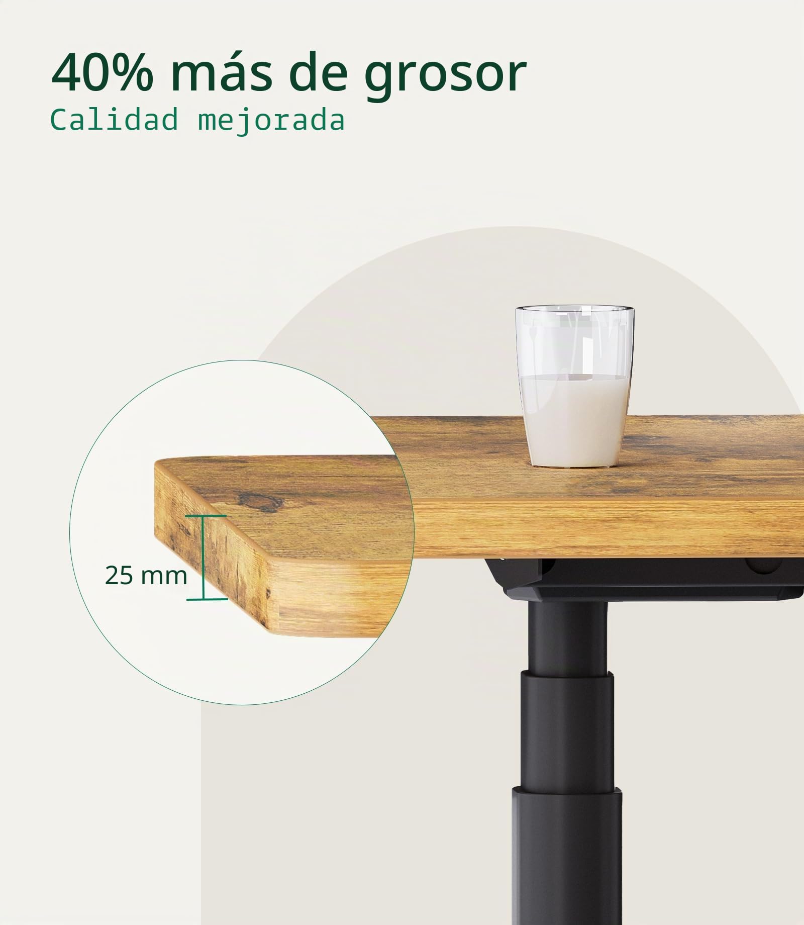 MAIDeSITe Escritorio para Escritorio eléctrico Tablero, 160 x 80 x 2,5 cm | Diseño Práctico para Bricolaje, Compatible con Los Marcos Elevables MAIDeSITe, Ideal para Personalizar tu Espacio de Trabajo