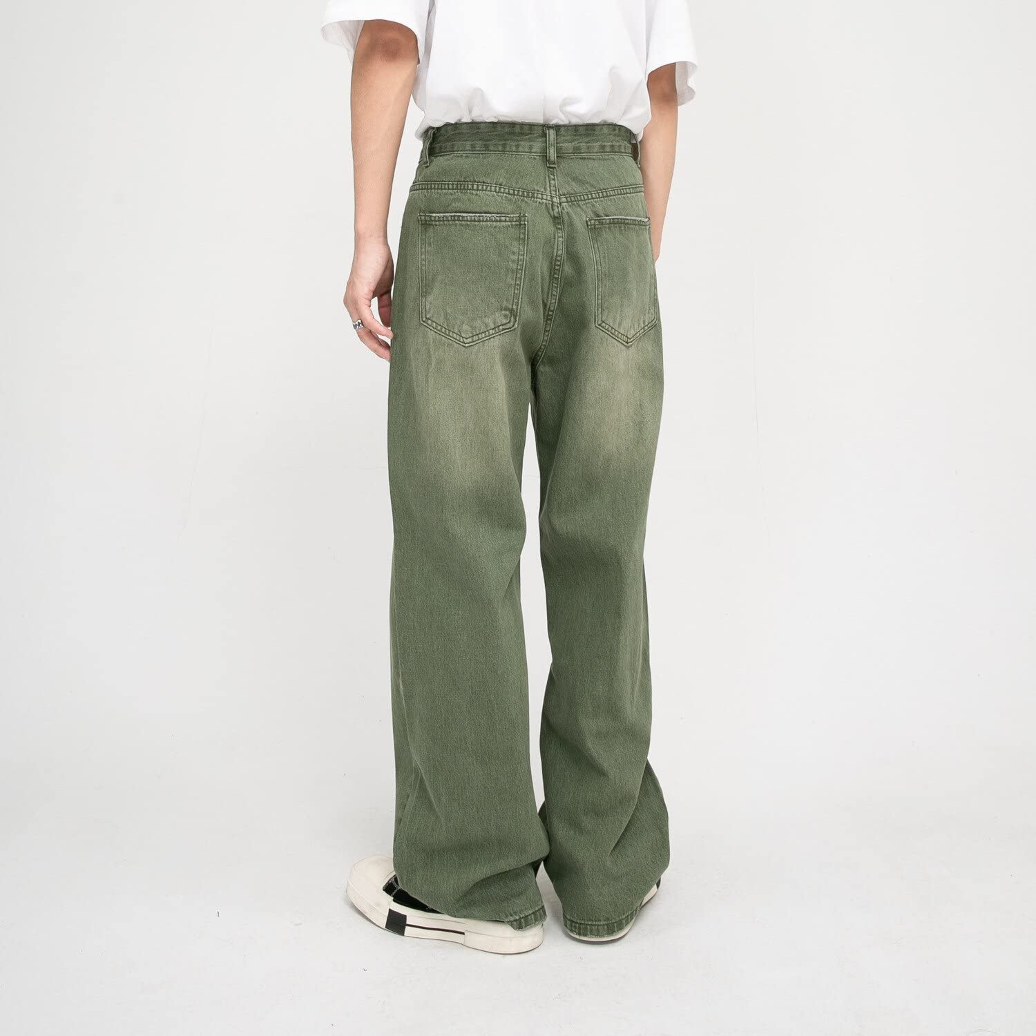【BAON】Puro Summer Washed Wide Denim Pants Dark Wash Tencel Denim High Rise Wide Leg Pants | Lime Lush