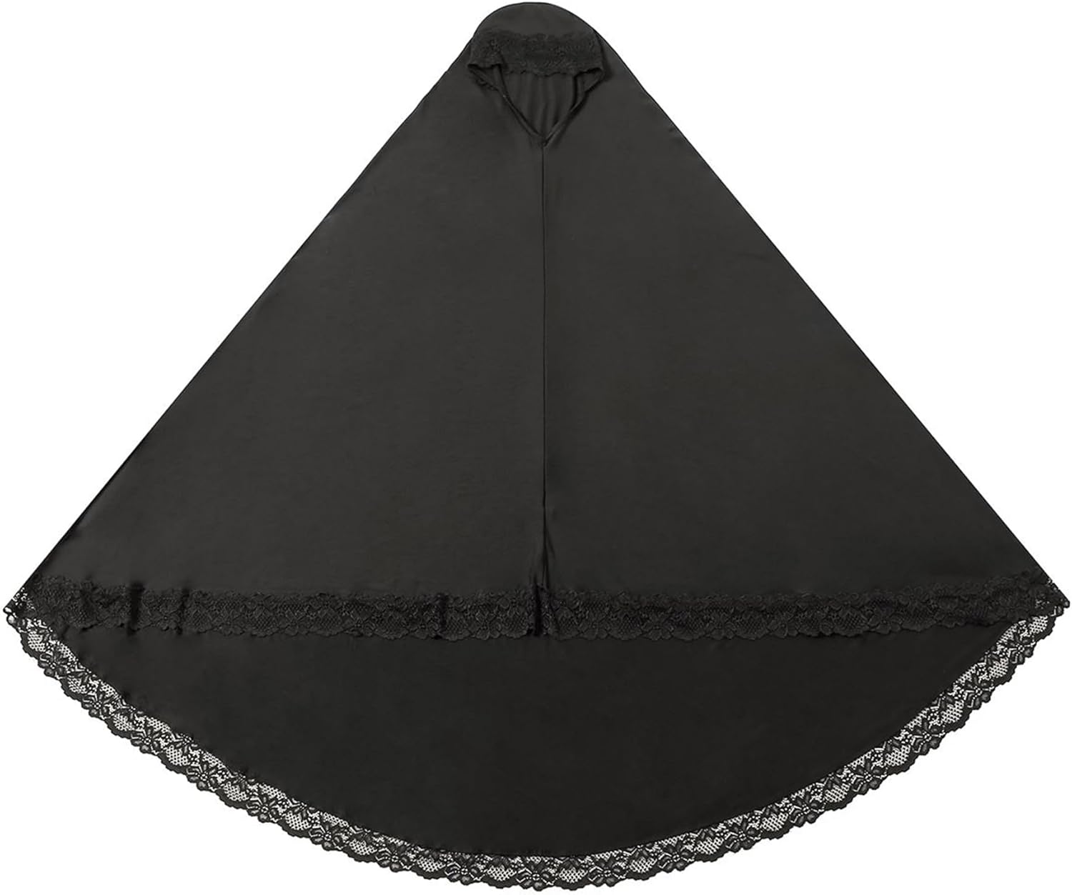 Muslim Women's Instant Big Hijab Jersey Turbans Khimar Abaya Soft Prayer Scarf, 1pc Lace - Image 8