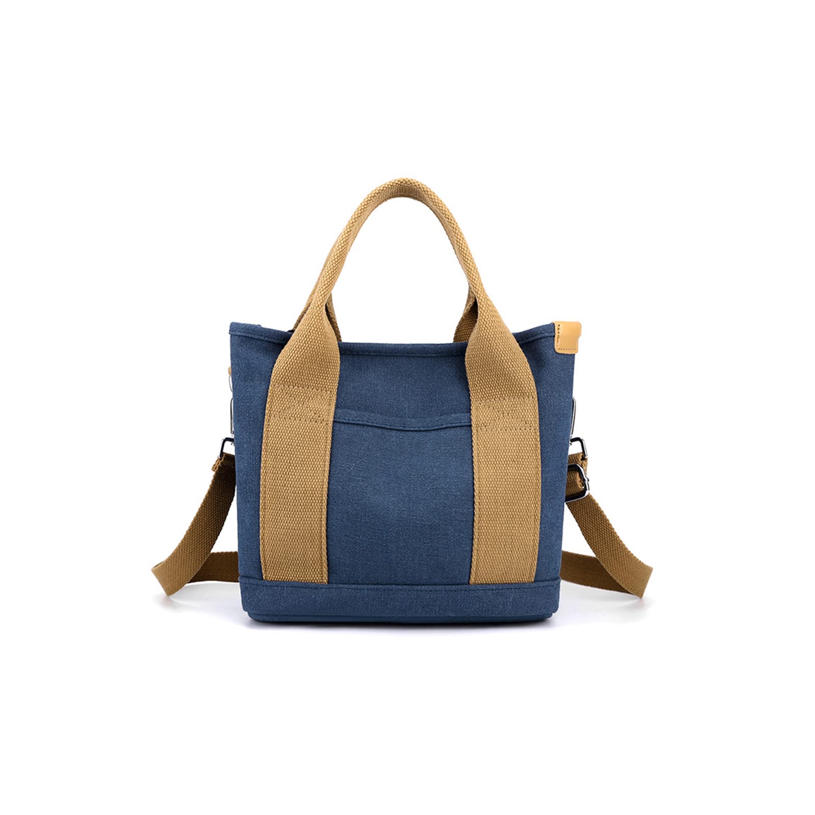 Bolso Bandolera para Mujer Bolso de Mano de Lona Pequeña Capacidad Bolsa Shopper Bolsa de Ociopara Casual Bolso Tote Multifuncional Bolso de Hombro para Citas Trabajo Viajes Compras Azul Oscuro