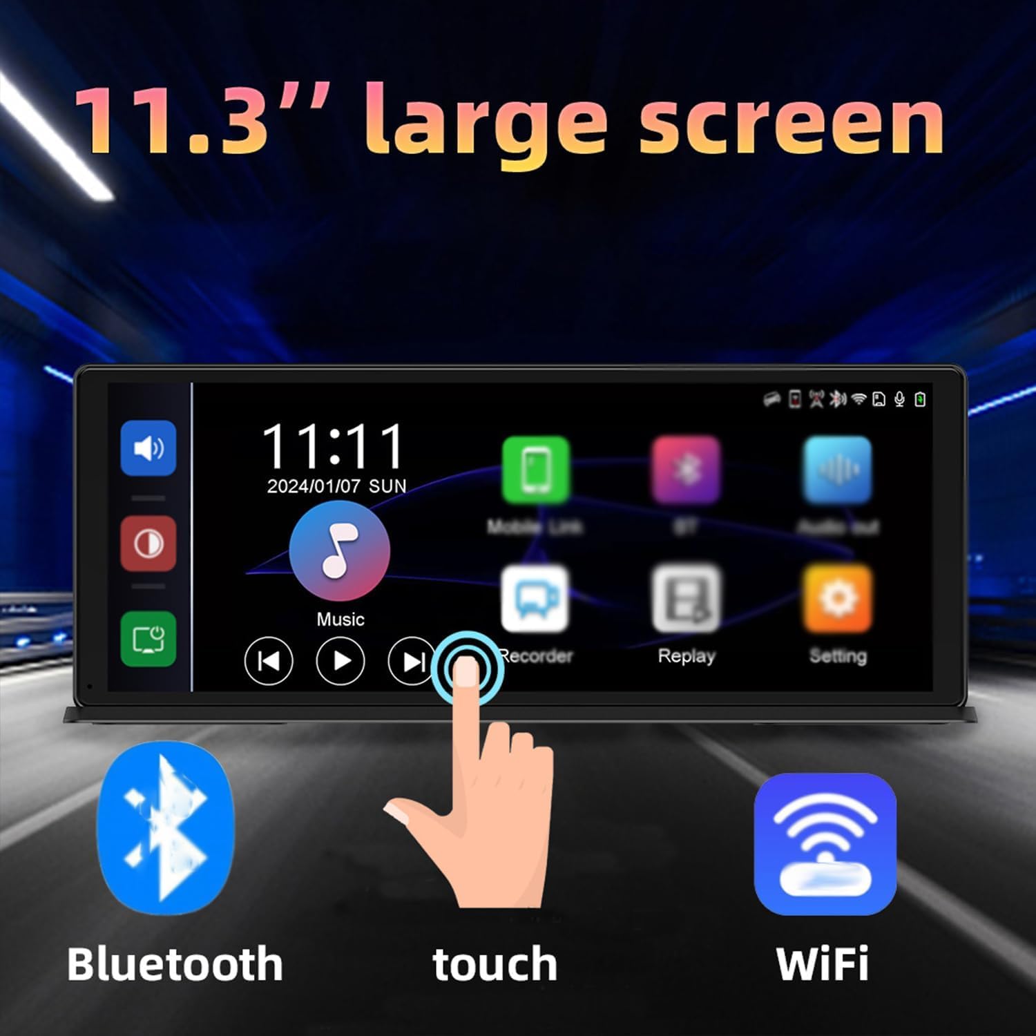 Cartablet Pro MAX, Tablet de Coche con GPS y Grabación de Dash CAM, Pantalla de 10.26 Pulgadas 1080P (4K+1080P Dual Lens 64G)