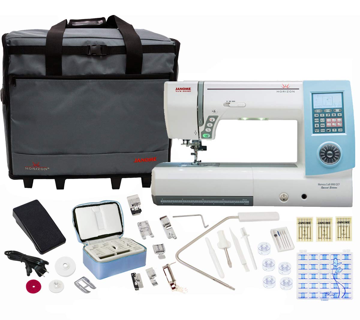 Janome Horizon Memory Craft 8900QCP Special Edition Sewing and Quilting Machine with Bundle