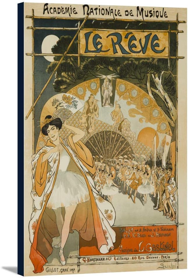 Le Reve Vintage Poster (artist: Steinlen, Theophile Alexandre) France c. 1890 (24x36 Gallery Wrapped Stretched Canvas)