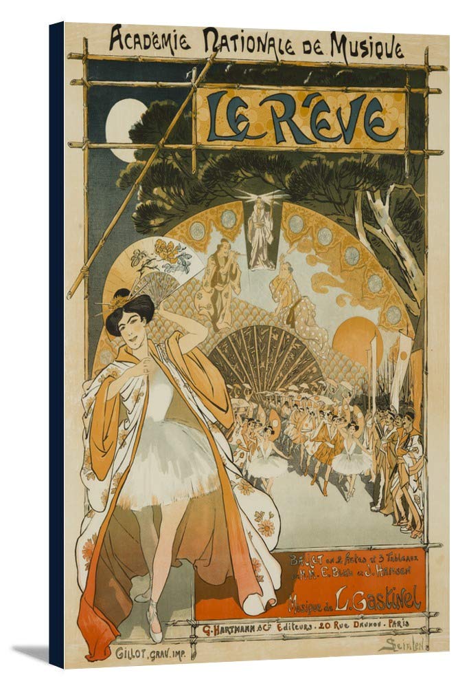 Le Reve Vintage Poster (artist: Steinlen, Theophile Alexandre) France c. 1890 (24x36 Gallery Wrapped Stretched Canvas)