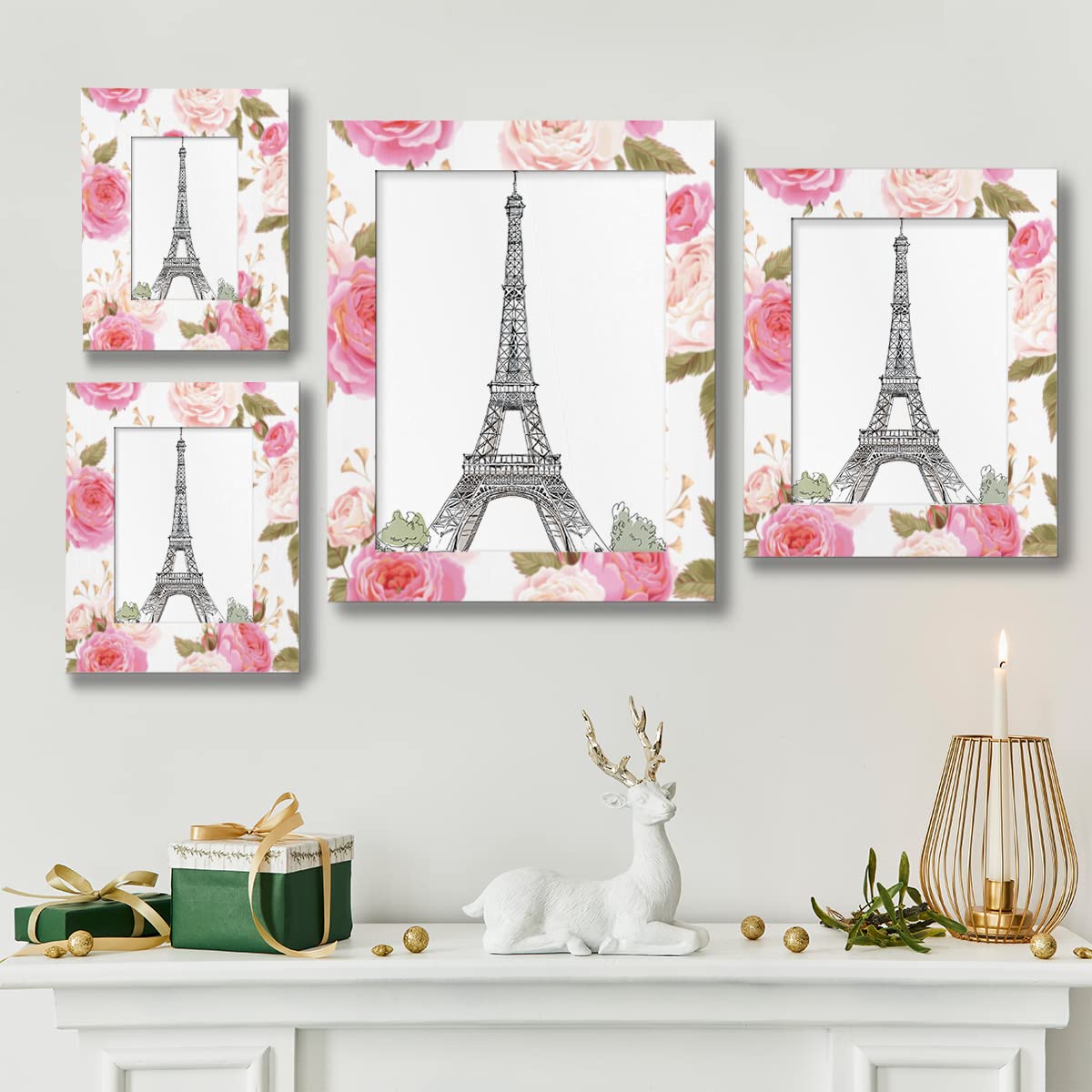 Amazon.com - QIANDODUO Pink Rose Floral Plants 5x7 Picture Frame
