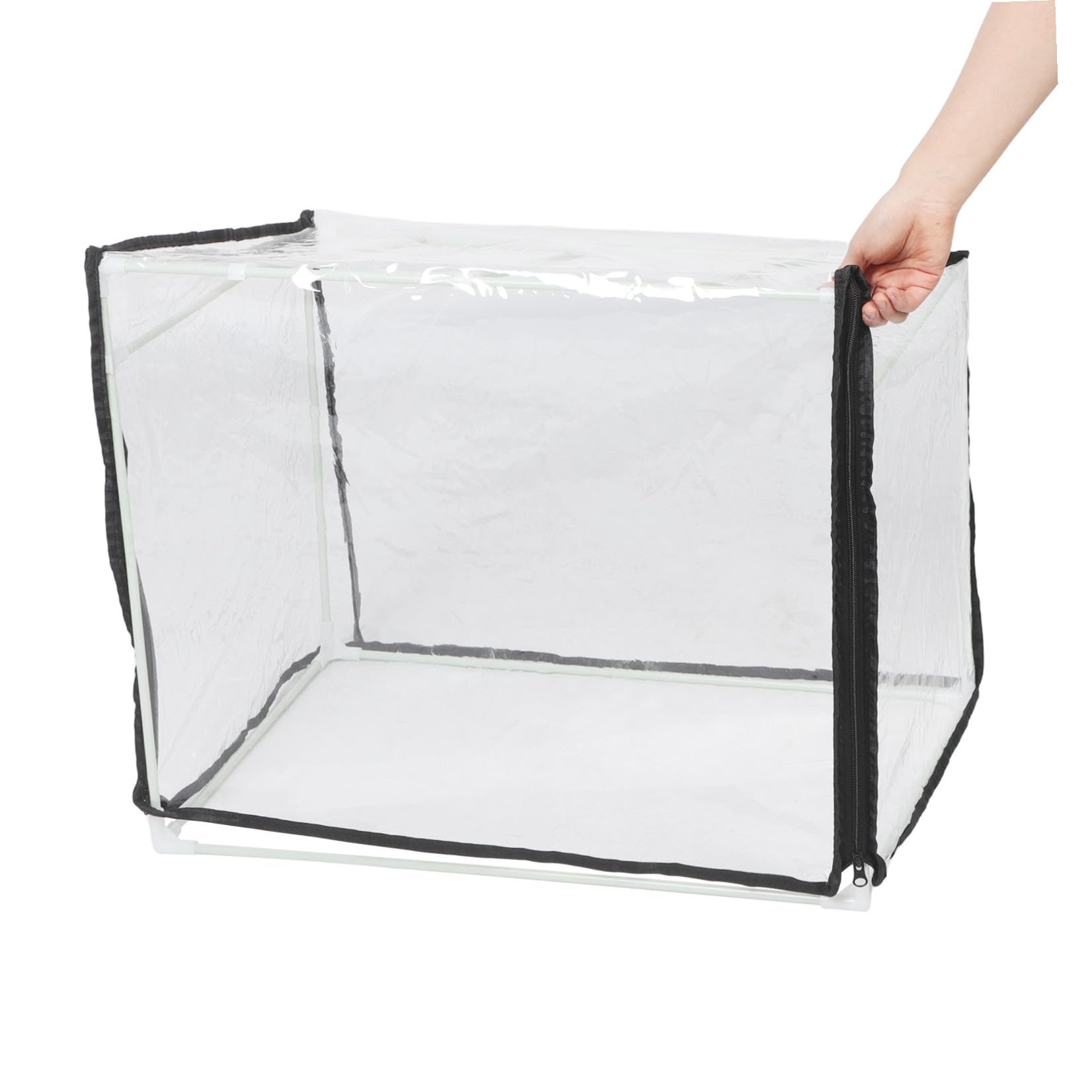 Petite Serrage à Semis Résistante aux Intempéries 60X40X40 CM, Mini Serrage de Jardin en Fibre avec Bâche Transparente, Protection Le Gel pour Fleurs et Légumes en Intérieur et