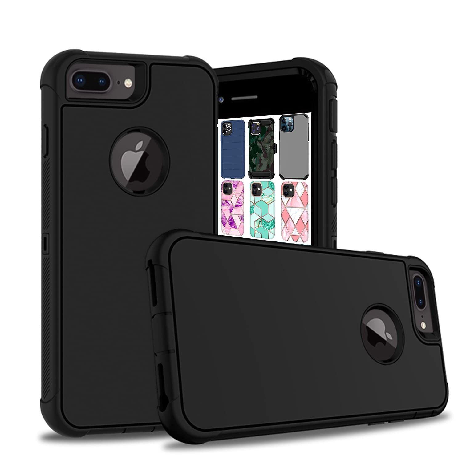 DuraSafe Cases iPhone 7 Plus iPhone 8 Plus 5.5" [ 2016/2017 ] A1661 A1784 A1785 A1864 A1897 A1898 Shock Absorbing Rugged Protective Cover with Bumpup Corners - Black(Without Holster) (B093YFNJ6P) Amazon Price History, Amazon Price Tracker