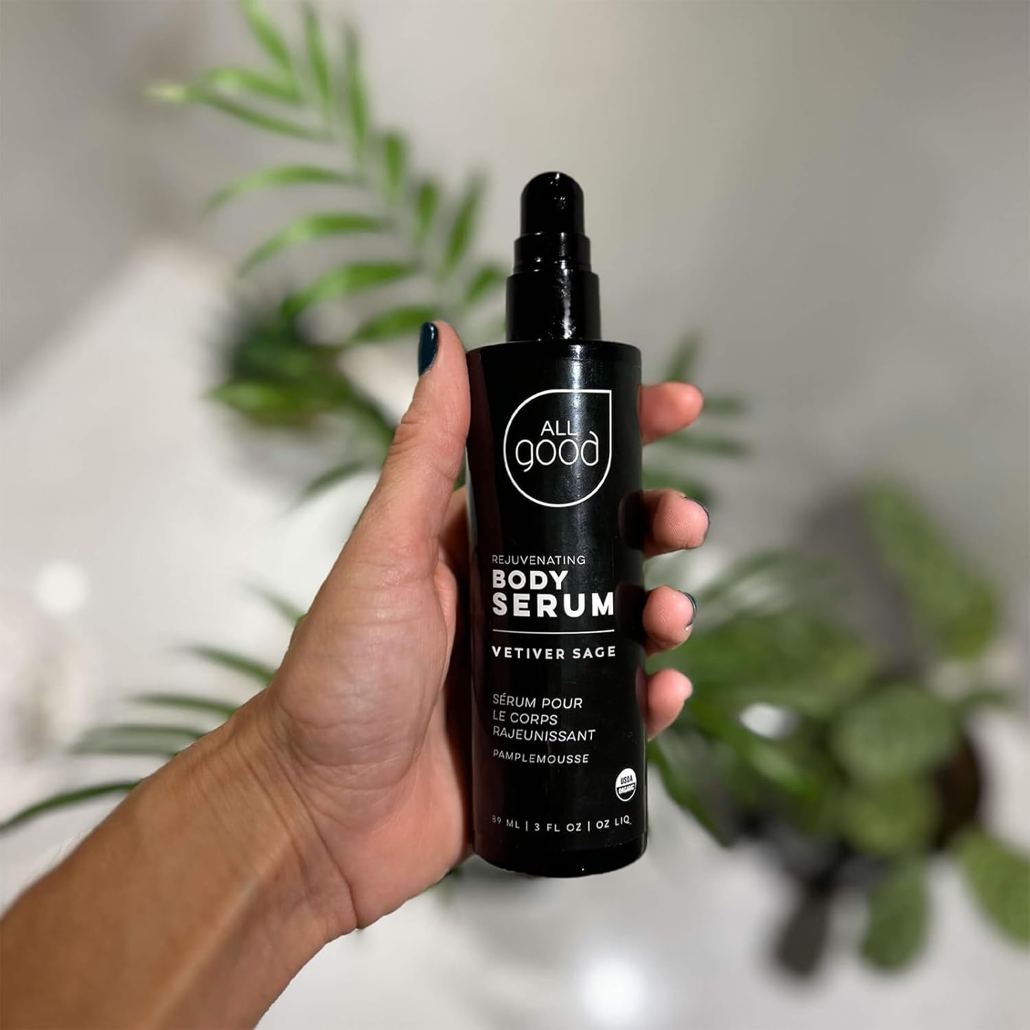 All Good Rejuvenating Body Serum for Men & Women - Calendula, Moringa, Sea Buckthorn & Essential Oils - Lightweight, Moisturizer & Replenishing Serum - Made in USA - 3oz (Clary Sage & Vetiver)