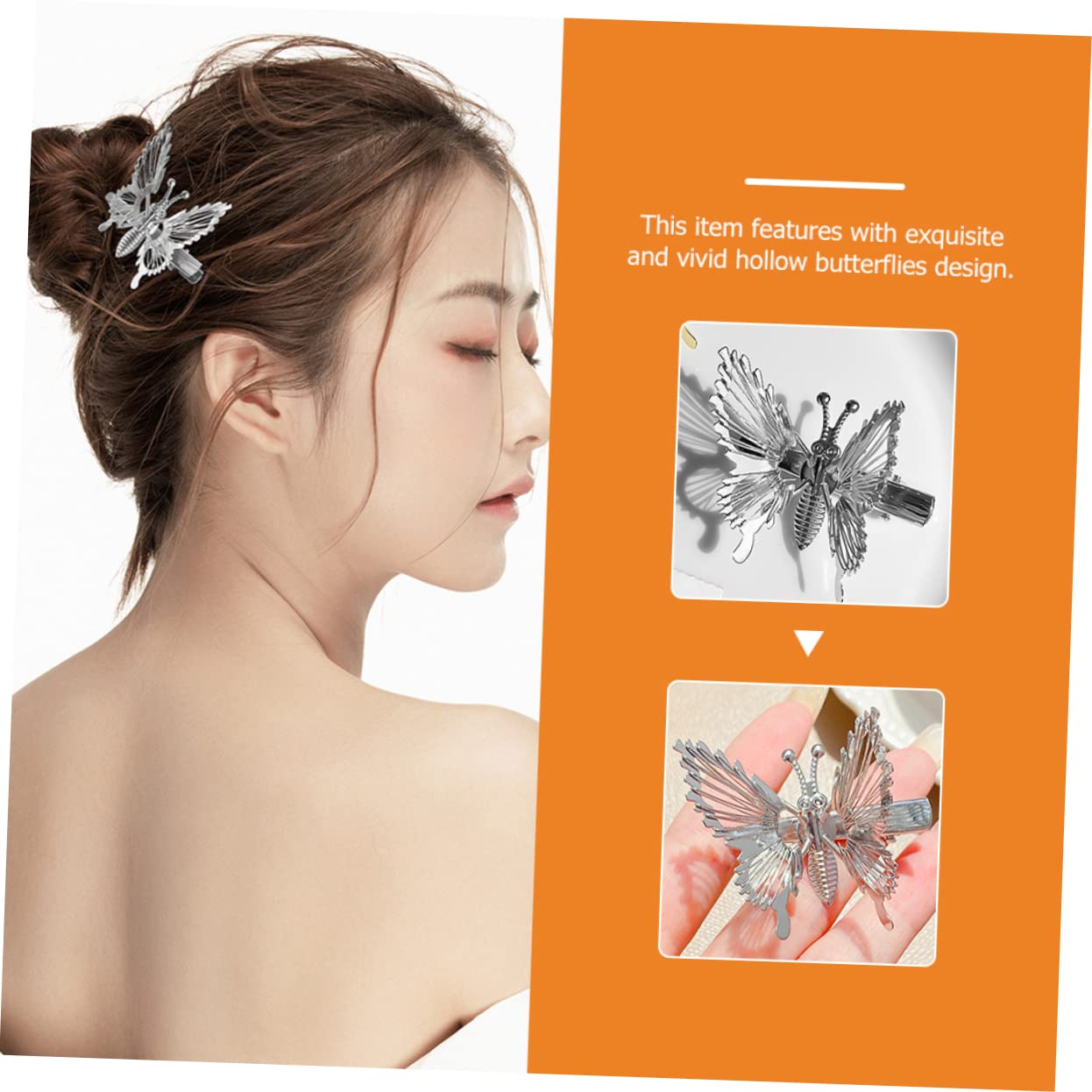 MAGICLULU 48 Piezas pasador de pelo de de metal Pinza de pelo metálica clips para tiara pasadores de pelo accesorios para el cabello para mujeres pinzas para el pelo mariposas