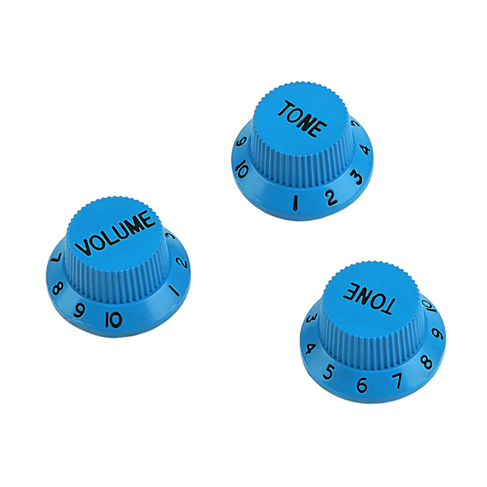 NGCG 3pieces Electric Guitar Top Hat Knobs Volumes Tone Control Knobs Plastic Electronic Control Knobs Clear Bells Knobs, 2.55x1.37cm/1.00x0.54inch, Blue White