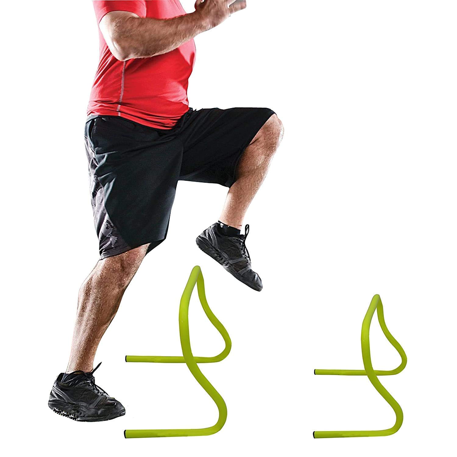 Thrifty Sports Agility Ladder for Training - Speed, Soccer, Football, Fitness, Legwork, Soccer. Boxing, Basgetball, Tennis (10 Pcs 9" Hurdle) 1