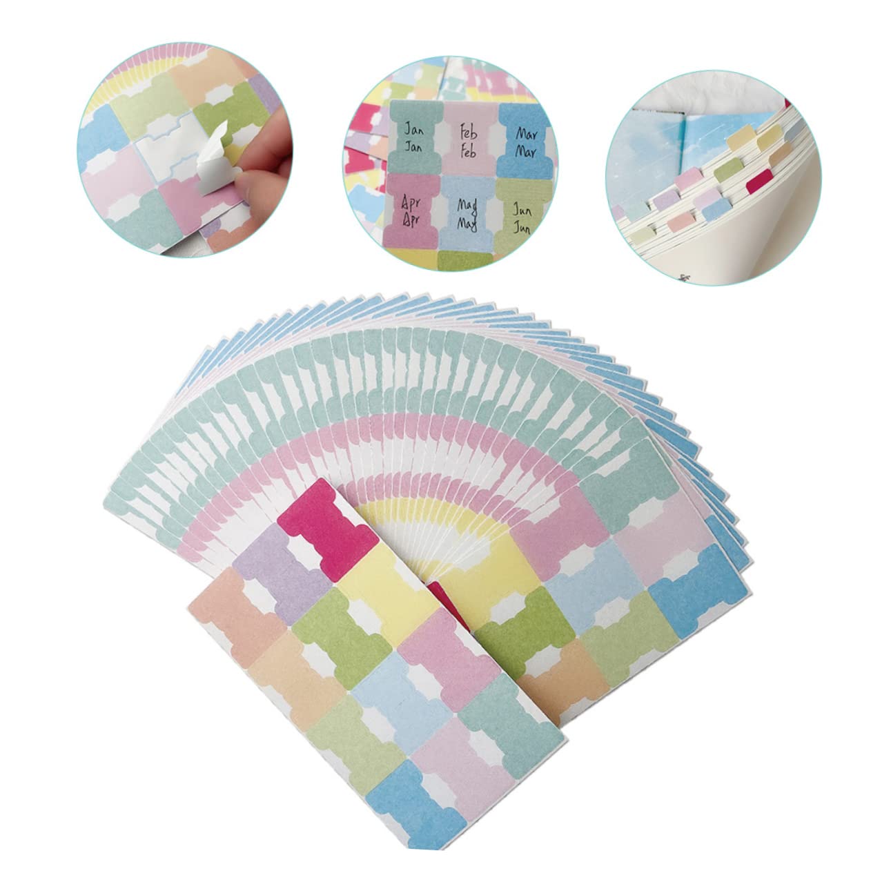 4 Set Etichette Adesive Colorate Scrivibili Per Libri Divisorie Spesse Resistenti Tab Indicizzatori Autoadesivi Per Quaderni E 50 Fogli*4