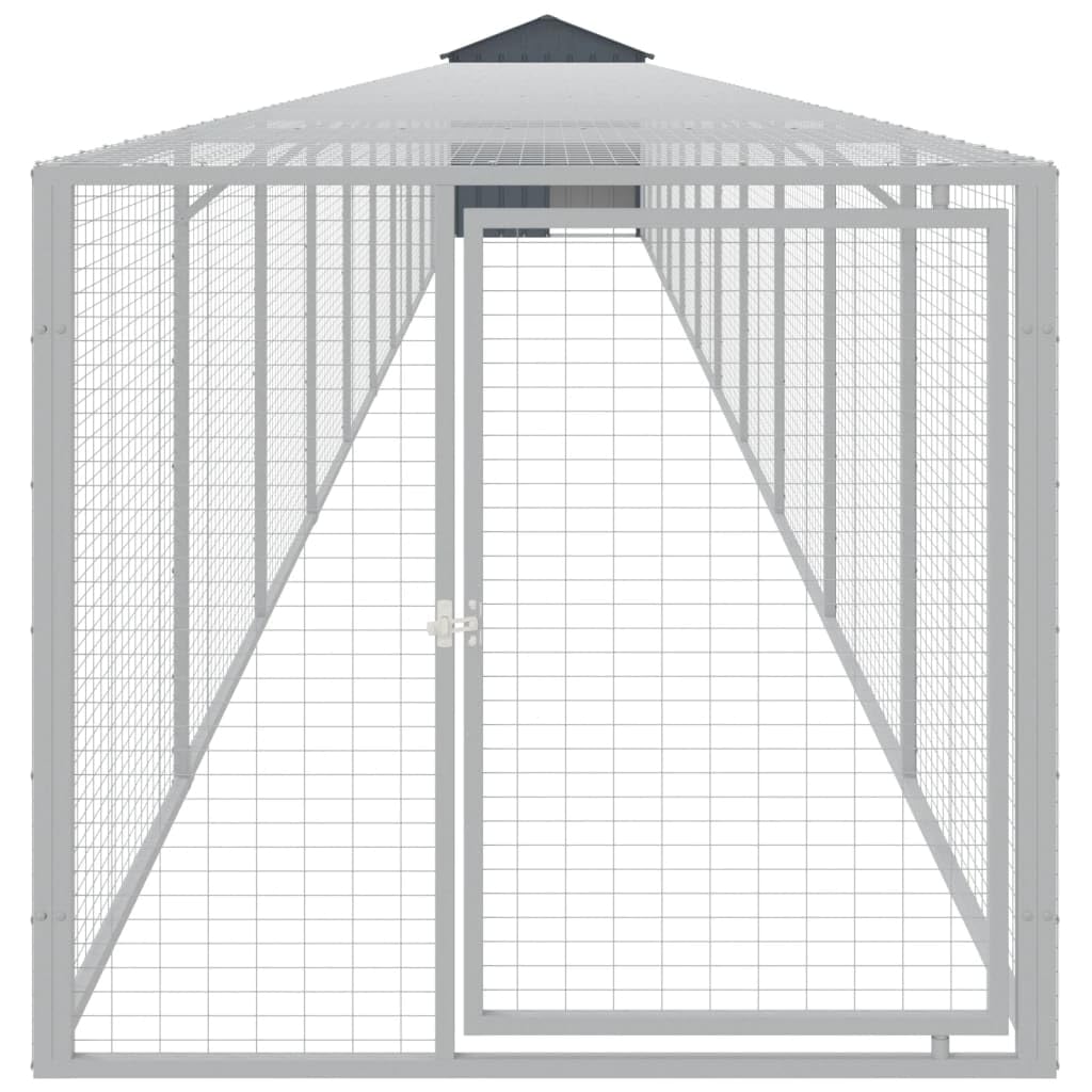 ShGaxin Jaula gallinas con Corral Acero galvanizado Gris 117x1221x123cm, Jaulas para Conejos, Jaula Cobaya, Jaula Hamster, Jaula para Gatos, Jaula Chinchilla, Recinto para Conejos - SPU:3189073