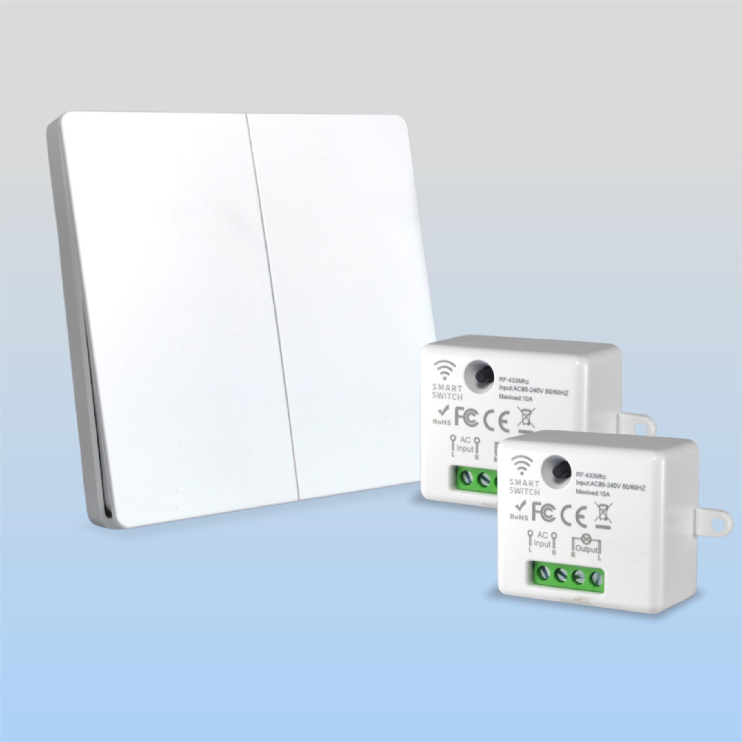 SWYAM® No Battery Self Powered Kinetic Wireless RF Switch 2 Way Operation - 2 Gang 2 Receiver Switch, Compatible with Any Electrical Load-image-18