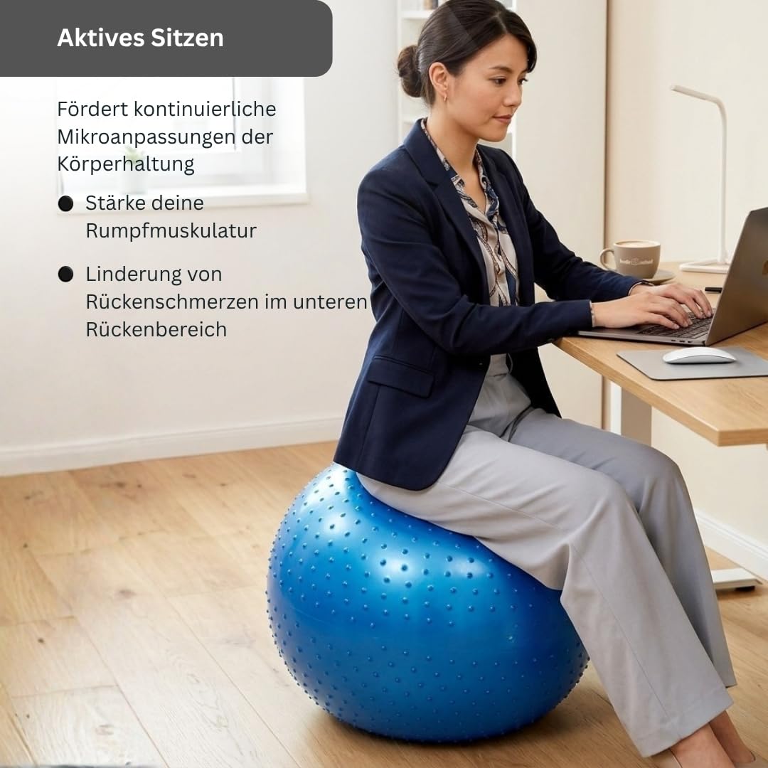 Endless Piłka do jogi zapobiegająca pękaniu, gruba piłka gimnastyczna PCW do fitnessu, pilatesu, stabilności i treningu domowego, krzesło balansowe dla mężczyzn i kobiet