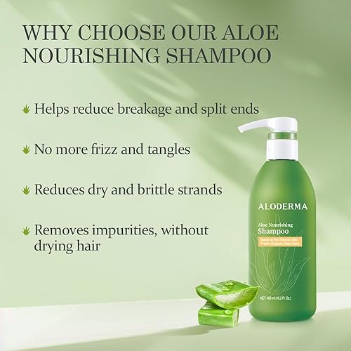 Miniatura 2 de Aloderma Aloe Nourishing Hair Care Set - Champú y acondicionador nutritivos - Fortalecimiento, control de daños - Todo tipo de cabello