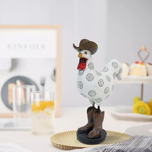 Miniatura 6 de LIFFY Estatua de jardín de gallo al aire libre, resina para interiores, decoración del hogar, estatua de animales de granja, adornos decorativos